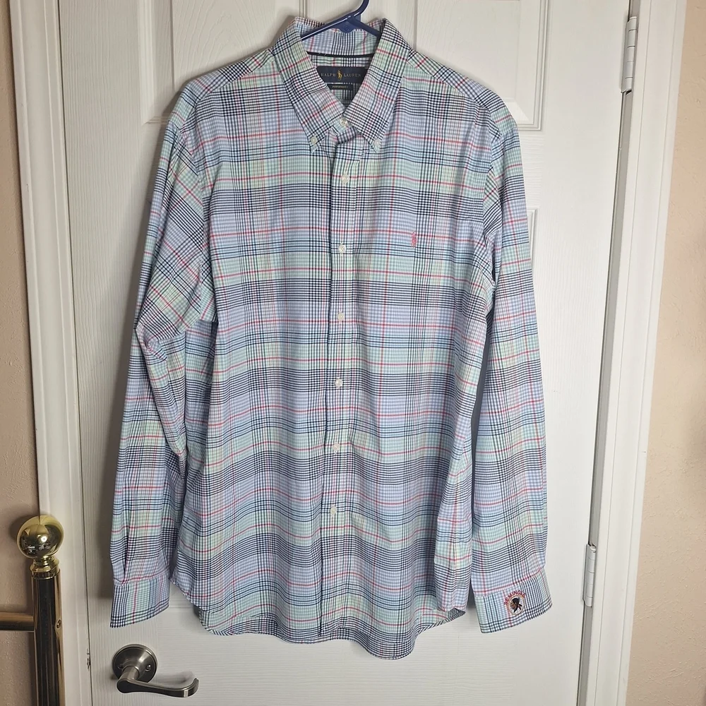 Polo Ralph Lauren Men's Pastel Plaid Performance Shirt Size XL